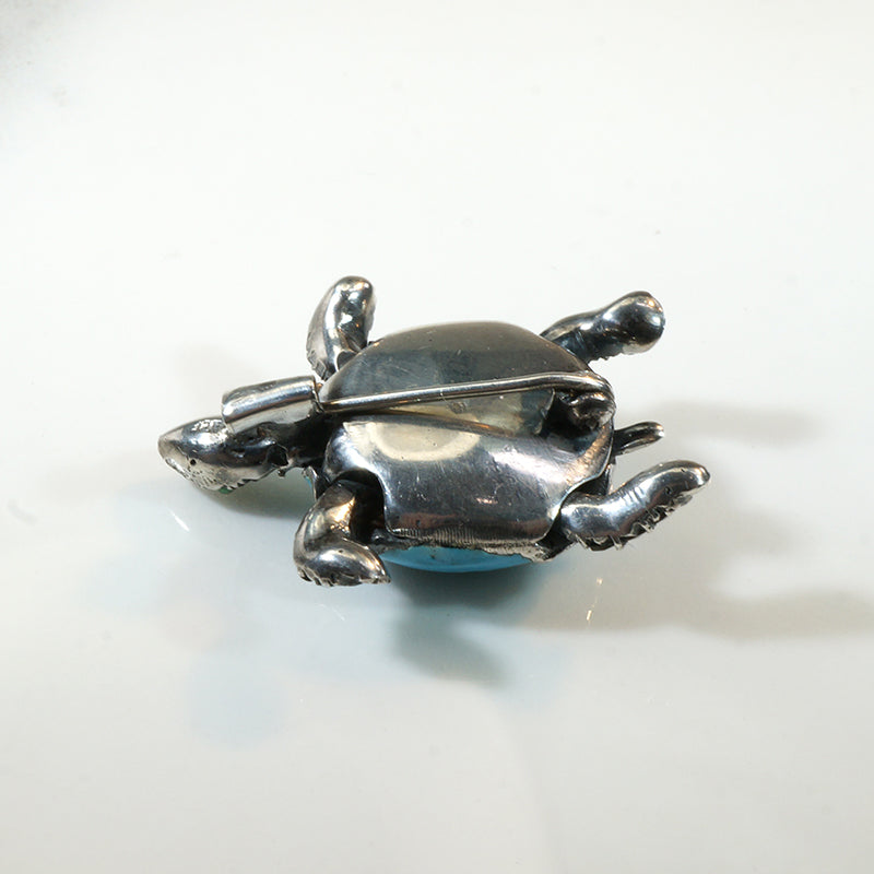 Deco Era Sterling & Enamel Turtle Figural Brooch 