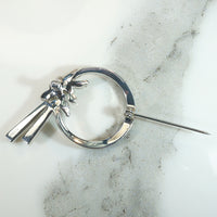Sparkling White Rhinestone Wreath Brooch by Jomaz
