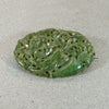 Luxuriant Greenery Carved Jade & Silver Gilt Brooch