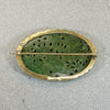 Luxuriant Greenery Carved Jade & Silver Gilt Brooch