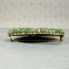 Luxuriant Greenery Carved Jade & Silver Gilt Brooch