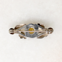 Golden Citrine in Romantic Sterling Brooch