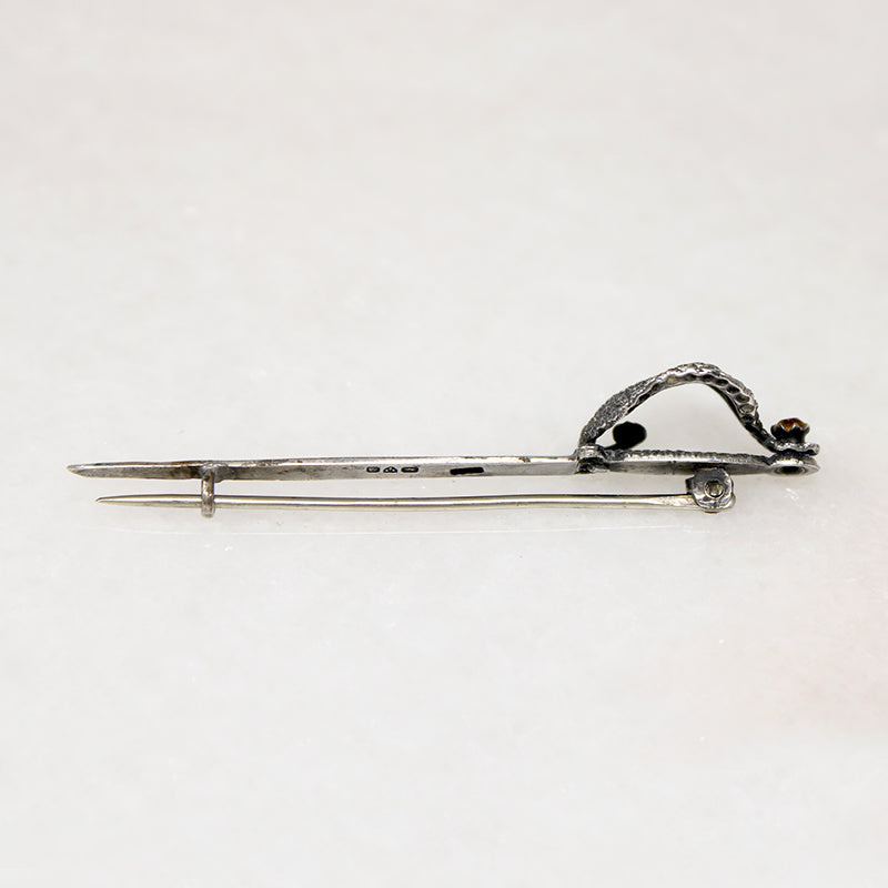 Tentacled Silver Sword Brooch by Chas. Horner