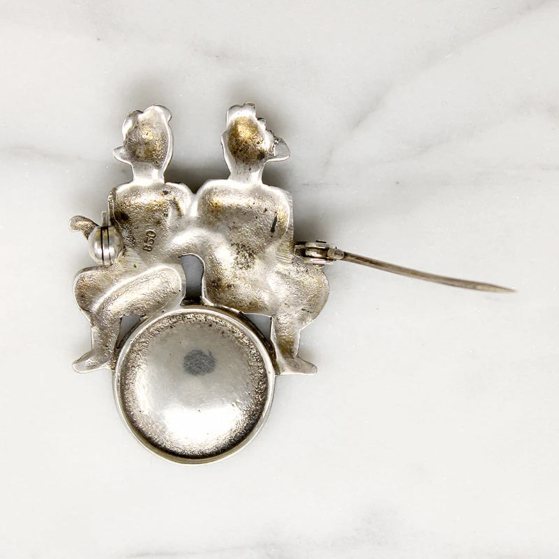 Gemini Zodiac Brooch in 830 Silver