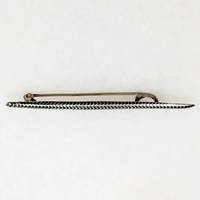 Niello Enamel & Silver Patterned Bar Pin