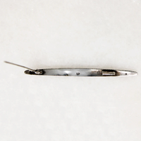 Niello Enamel & Silver Patterned Bar Pin