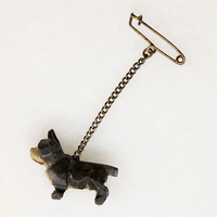 Wooden Boston Terrier Mascot on Pin