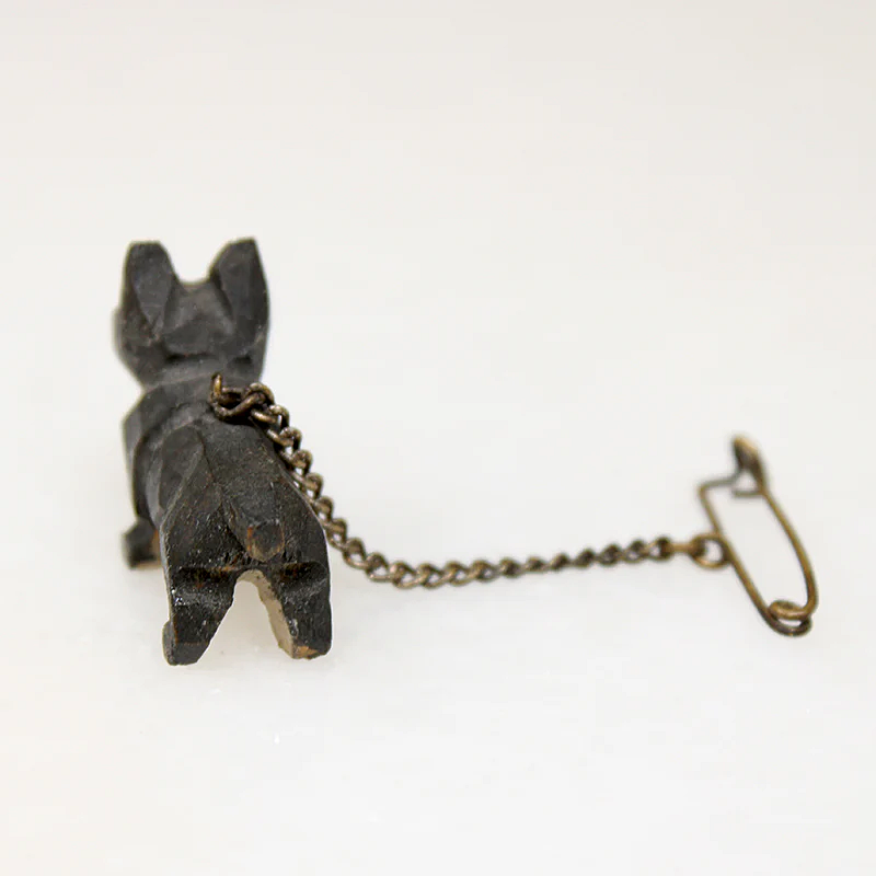 Wooden Boston Terrier Mascot on Pin