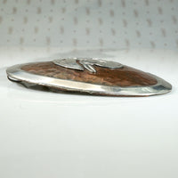 Dramatic Copper & Sterling Bird Brooch