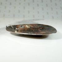 Dramatic Copper & Sterling Bird Brooch