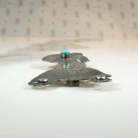 Charming Engraved Coin Silver Girl Brooch 