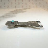Charming Engraved Coin Silver Girl Brooch 