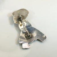 Charming Engraved Coin Silver Girl Brooch 
