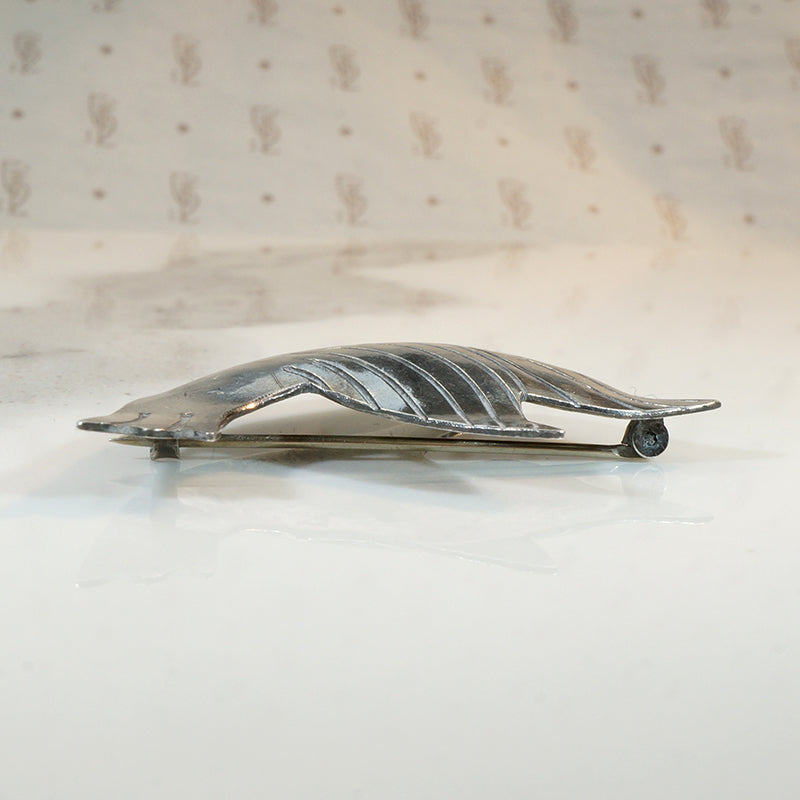 Silver & Turquoise Bird in Flight Brooch