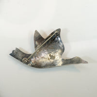 Silver & Turquoise Bird in Flight Brooch