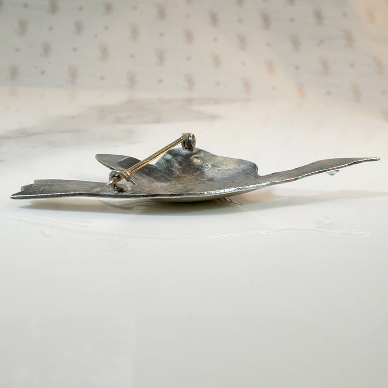 Silver & Turquoise Bird in Flight Brooch