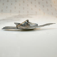 Silver & Turquoise Bird in Flight Brooch