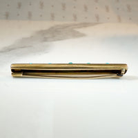 Star-Set Turquoise in Gold Bar Pin