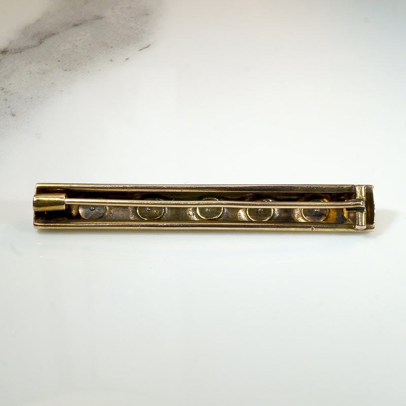 Star-Set Turquoise in Gold Bar Pin