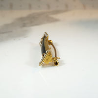 Trompe-l'œil Buckle Brooch in Enameled Gold & Pearls