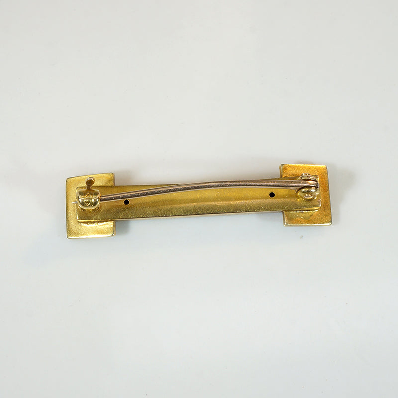 Trompe-l'œil Buckle Brooch in Enameled Gold & Pearls