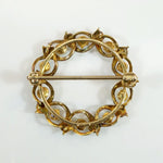 Romantic Medieval Revival Sapphire & Pearl Circle Brooch