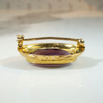 Decadent Amethyst in Engraved Gold Brooch