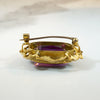 Opulent Buff Top Cut Amethyst in Foliate Gold Brooch