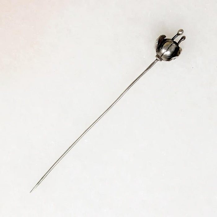 Sterling Silver Flower Bud Stick Pin