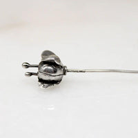 Sterling Silver Flower Bud Stick Pin
