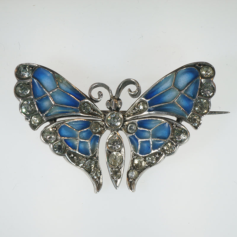 Gossamer Plique-à-jour Enamel Butterfly Brooch