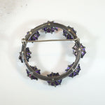 Strangely Satisfying Amethyst & Silver Circle Brooch