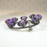 Strangely Satisfying Amethyst & Silver Circle Brooch