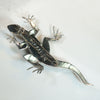 Lively Lizard Silver & Stone Inlay Brooch by D. Romero