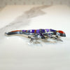 Lively Lizard Silver & Stone Inlay Brooch by D. Romero