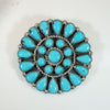 Sleeping Beauty Turquoise Zuni Flower Brooch