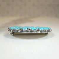 Sleeping Beauty Turquoise Zuni Flower Brooch