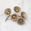 Jaunty Sprig of Flowers Brooch Signed Janna