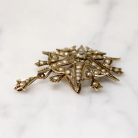 Stars & Tulips Brooch with Pearls & Old Mine Cut Diamond