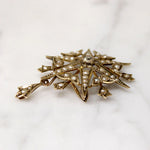 Stars & Tulips Brooch with Diamonds & Pearls