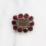 Endearing Garnet & Hair Fichu Pin