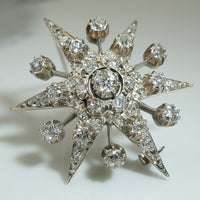 Diamond Covered Platinum Star Brooch c1900