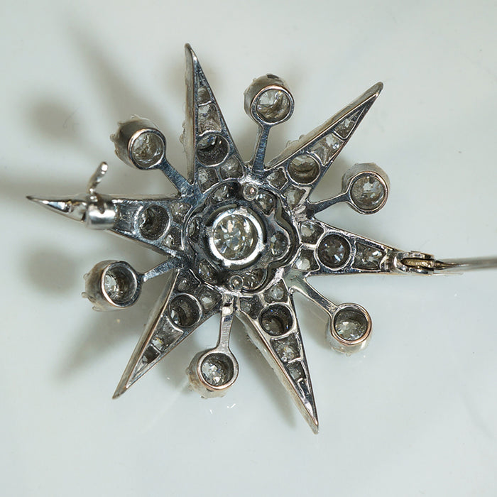 Diamond Covered Platinum Star Brooch c1900