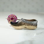 Whimsical Slipper & Ball Victorian Fur Clip