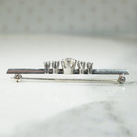 Austere Luxury Five Old Mine Cut Diamond Brooch