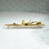 Sweet 15ct Gold & Pearl Swallow Brooch