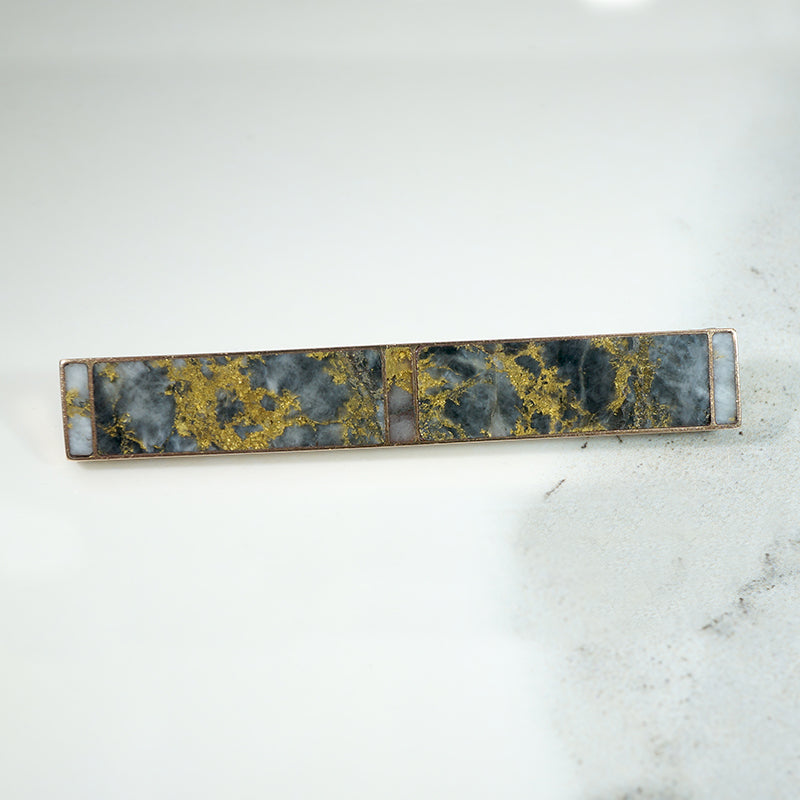 Elegant Gold Quartz Bar Pin