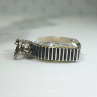 Horseshoe-Shaped Compass Fob with Silver Lion