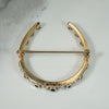 Graceful Pearl & Sapphire Horseshoe Brooch