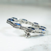Superb Sapphire & Diamond Platinum Circle Brooch